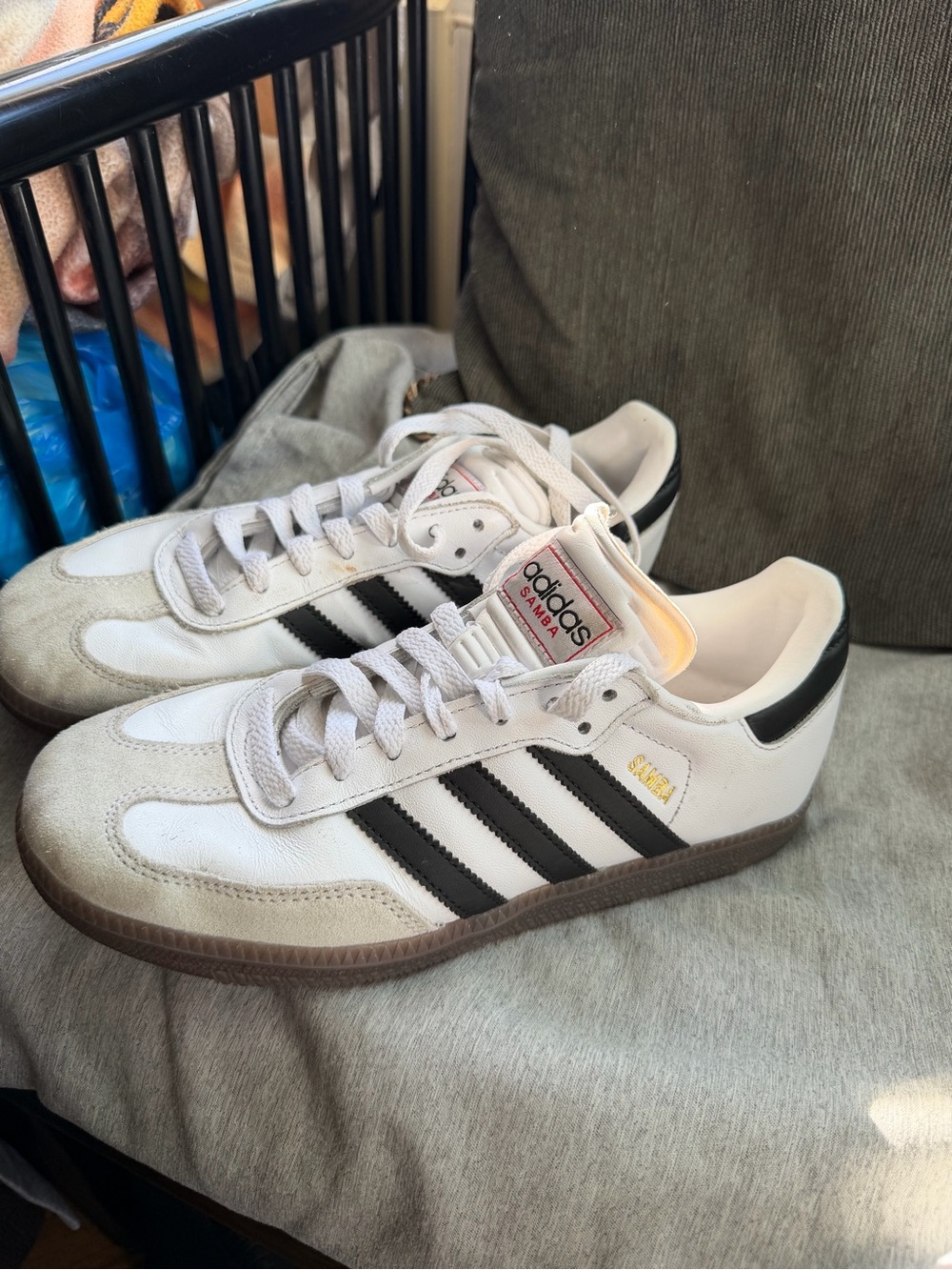 adidas Samba Leather Sneakers - White & Black